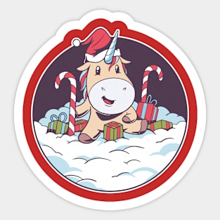 Santa Unicorn Sticker